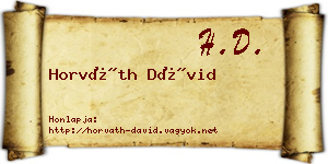 Horváth Dávid névjegykártya