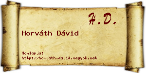 Horváth Dávid névjegykártya